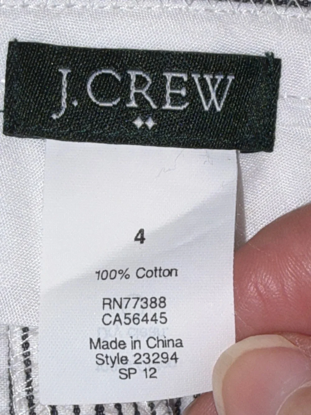 J.Crew Seersucker Nautical Mini Skirt Size 4 Black White Sailor Button